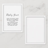 Minimalistische Anzeigedusche Begleitkarte (Vorne/Hinten)