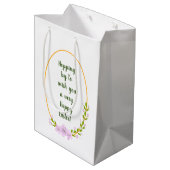 Minimalistische Apple Tree Blume Urlaub Ostern Mittlere Geschenktüte (Rückseite Schrägansicht)