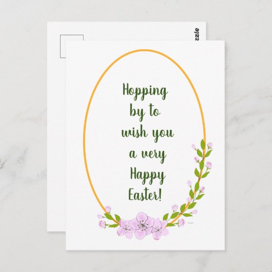 Minimalistische Apple Tree Blume Urlaub Ostern Postkarte (Vorne/Hinten)