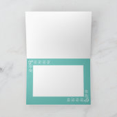 Minimalistische Aqua Birthday Card Dankeskarte (Innenseite)