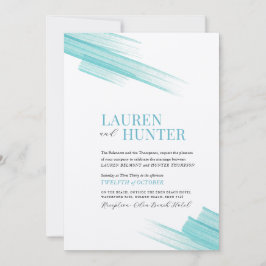 Minimalistische Aqua Tinte Striche Einladung