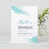 Minimalistische Aqua Tinte Striche Einladung (Stehend Vorderseite)