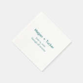 Minimalistische Aquamarine Paarnamen und Datum Hoc Serviette (Ecke)