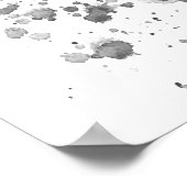 Minimalistische Aquarellbilder Blume Schwarz Kunst Poster (Ecke)