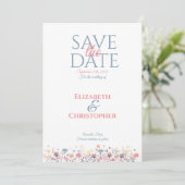 Minimalistische Aquarellblume Save The Date (Stehend Vorderseite)