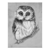 Minimalistische Aquarelldruckkunst für Eule Liebha Poster (Vorderseite)
