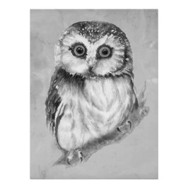 Minimalistische Aquarelldruckkunst für Eule Liebha Poster