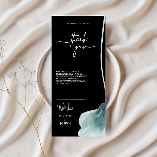 Minimalistische Aquarellfarben Blume danke Karte