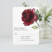 Minimalistische Aquarellfarben Deep Red Burgundy B RSVP Karte (Stehend Vorderseite)