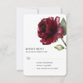 Minimalistische Aquarellfarben Deep Red Burgundy B RSVP Karte (Vorderseite)