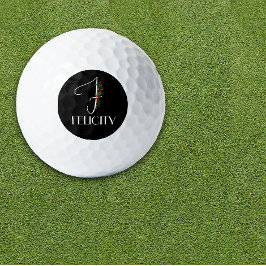 Minimalistische Aquarellfarben-Monogramm F-Lehrer Golfball