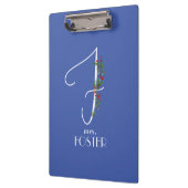 Minimalistische Aquarellfarben-Monogramm F-Lehrer Klemmbrett (Links)