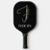 Minimalistische Aquarellfarben-Monogramm F-Lehrer Pickleball Schläger (Vorderseite)