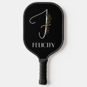 Minimalistische Aquarellfarben-Monogramm F-Lehrer Pickleball Schläger (Rückseite)