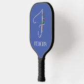 Minimalistische Aquarellfarben-Monogramm F-Lehrer Pickleball Schläger (Links)