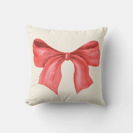 Minimalistische Aquarellfarben Rote Ribbon glückli Kissen