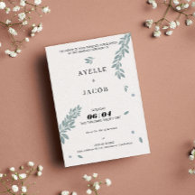 Minimalistische Aquarellfolien für Hochzeitsgäste