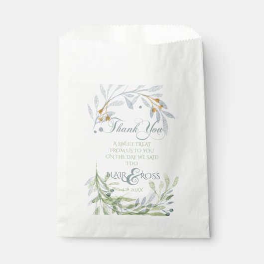 Minimalistische Aquarellfolien Vielen Dank Geschenktütchen (Vorderseite)