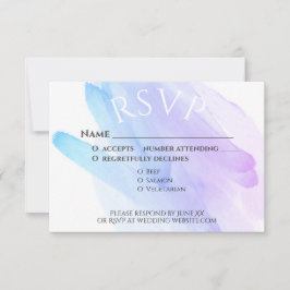 Minimalistische Aquarellhochzeit lila RSVP Karte