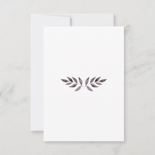 Minimalistische Aquarelltöne RSVP Karte (Rückseite)