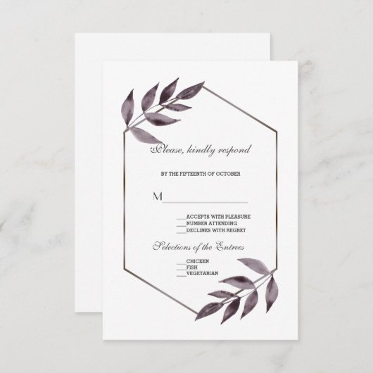 Minimalistische Aquarelltöne RSVP Karte (Vorne/Hinten)