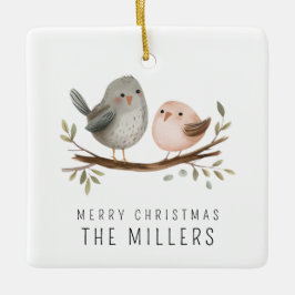 Minimalistische Aquarellvögel Keramikornament