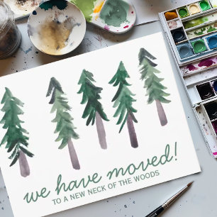 MINIMALISTISCHE Aquarellwald-Kiefernbäume Postkarte