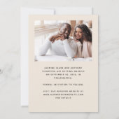 Minimalistische Arch Beige mit 4 Fotos Save The Date (Rückseite)