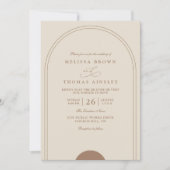 Minimalistische Arch-Boho-Elegante-Chic-QR-Code-Ho Einladung (Vorderseite)