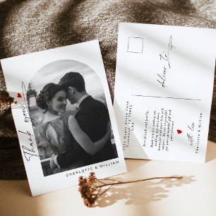Minimalistische Arch Foto Hochzeit Danke Postkarte