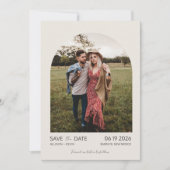 Minimalistische Arch-Foto-Hochzeit Save The Date (Vorderseite)