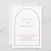 Minimalistische Arch-Hochzeit. Moderner Foto- und  Einladung (Vorderseite)