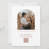 Minimalistische Arch-Hochzeit. Moderner Foto- und Einladung (Rückseite)