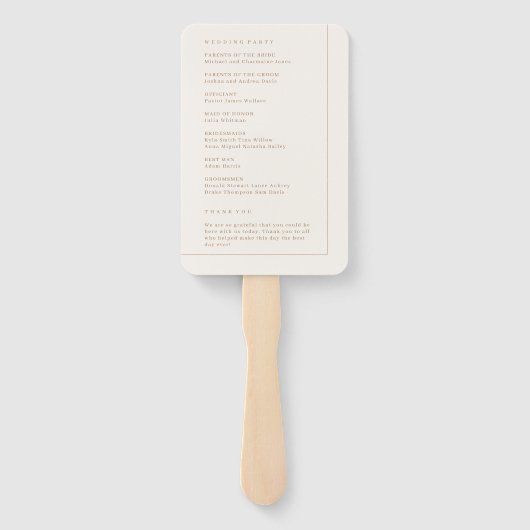 Minimalistische Arch-Hochzeitsprogramme Fächer (Rückseite)