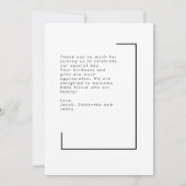 Minimalistische Arch Liebe & Danke Baby Dusche Fot (Rückseite)