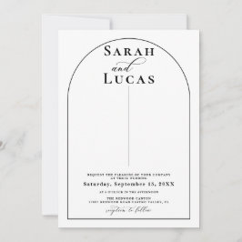 Minimalistische Arch Typografy-Hochzeit Einladung