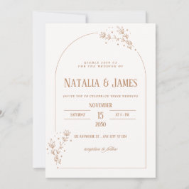 Minimalistische Arch Wedding Einladung mit Blumenk