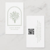 Minimalistische Arche & Line Blume Kunst, Dichtung Visitenkarte (Vorne/Hinten)