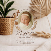 Minimalistische Arched Acrylic Baptim Einladung