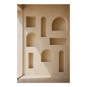 Minimalistische architektonische Nischen-Wandkunst Poster