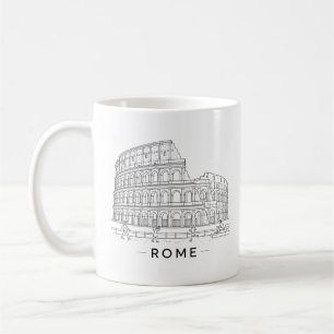 Minimalistische Architekturzeichnung des Kolosseum Kaffeetasse
