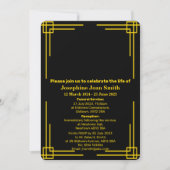 Minimalistische Art Deco Frame Beerdigung Einladung (Vorderseite)