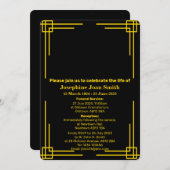 Minimalistische Art Deco Frame Beerdigung Einladung (Vorne/Hinten)