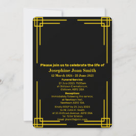 Minimalistische Art Deco Frame Beerdigung Einladung