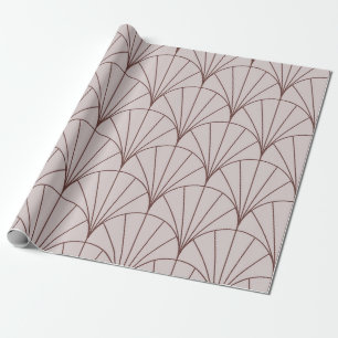 Minimalistische Art Deco-Mauve-Geometrie-Fächer-Li Geschenkpapier