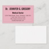 Minimalistische Ärztekarte Visitenkarte (Vorne/Hinten)