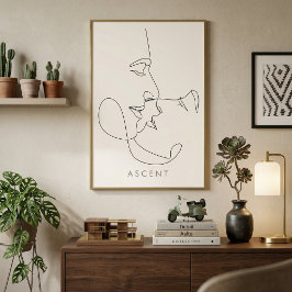 Minimalistische 'ASCENT' Architektur-Linienkunst - Poster
