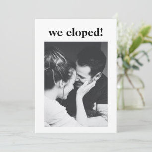 Minimalistische Ästhetik Foto-Elopement-Party Einladung