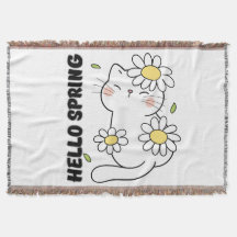 Minimalistische Ästhetik Hallo Frühling Katze & Gä