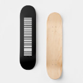 Minimalistische Ästhetik mit Barcode Skateboard (Vorderseite)